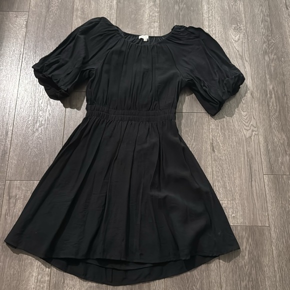 Moon River Open-Back Puff-Sleeve Mini Dress In Black M - Picture 4 of 8